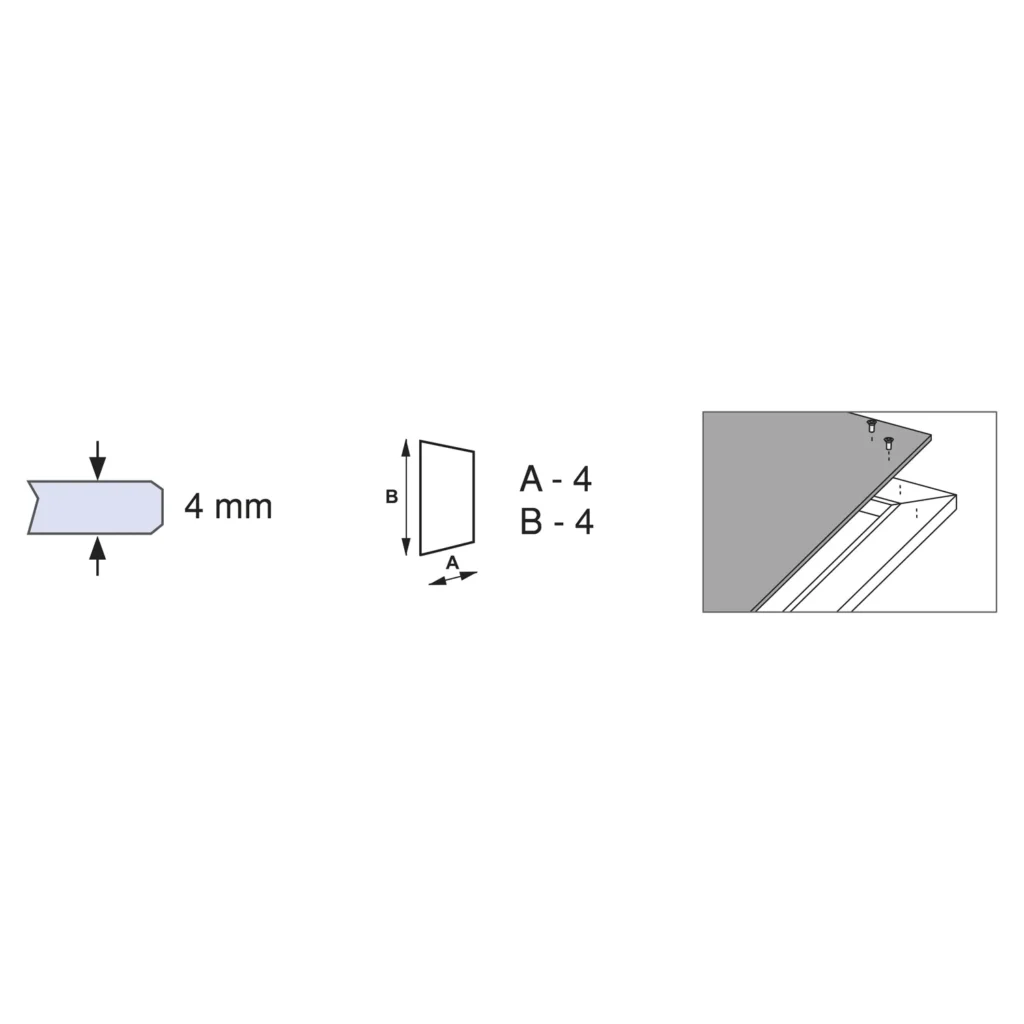 Profil do szklanych drzwi Plus 4 (14+4) Placard 2.35m - mat