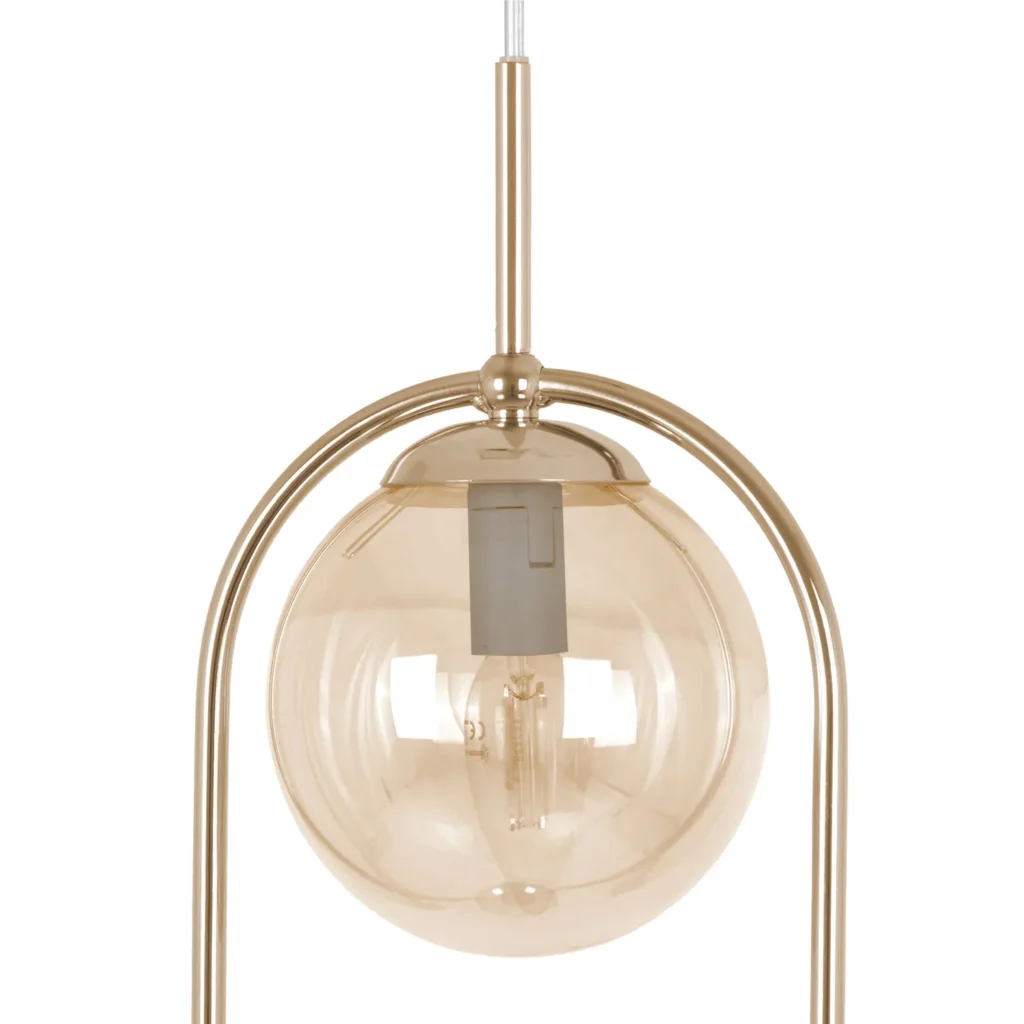 Lampa wisząca z bursztynowymi kloszami K-5397