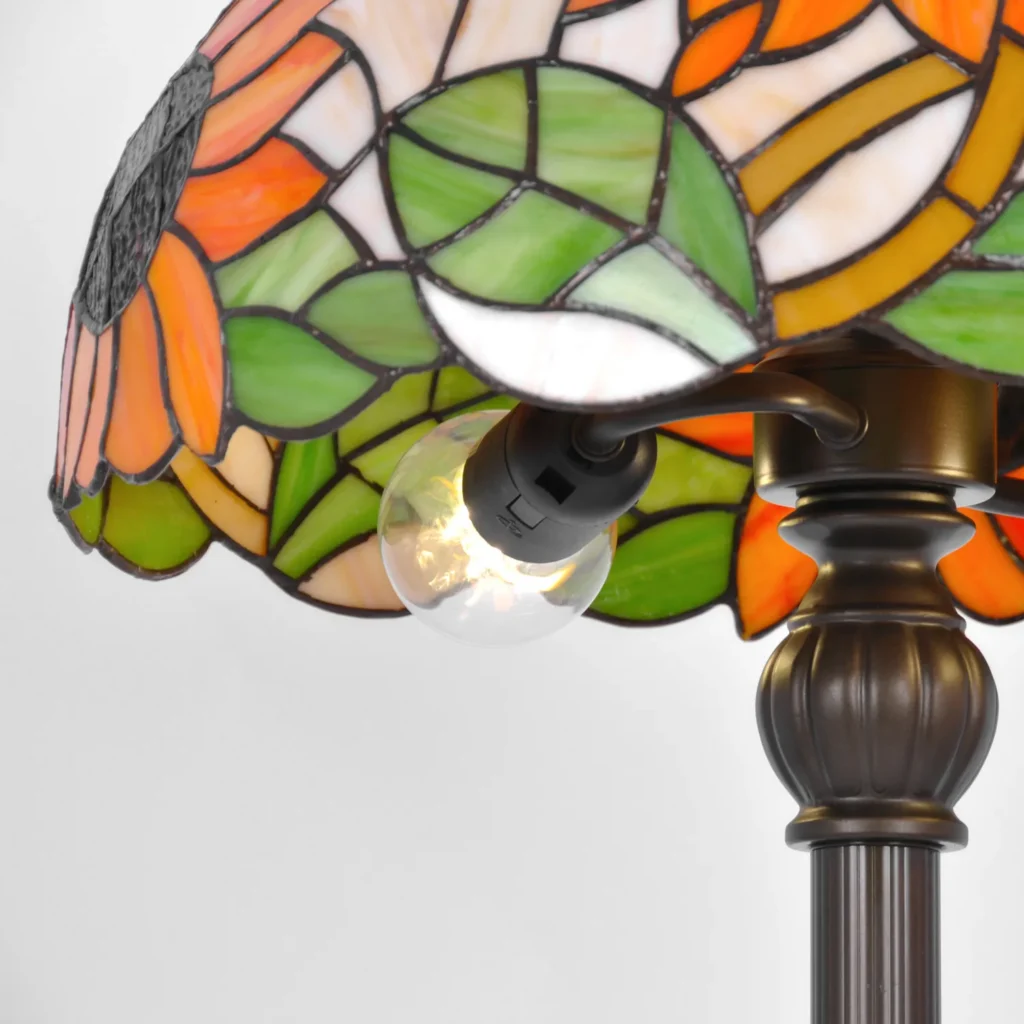 Witrażowa lampa podłogowa K-F16814 z serii SUNFLOWER