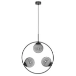 Grafitowa lampa wisząca, pionowy okrąg z kloszami K-5113 z serii DAVOS