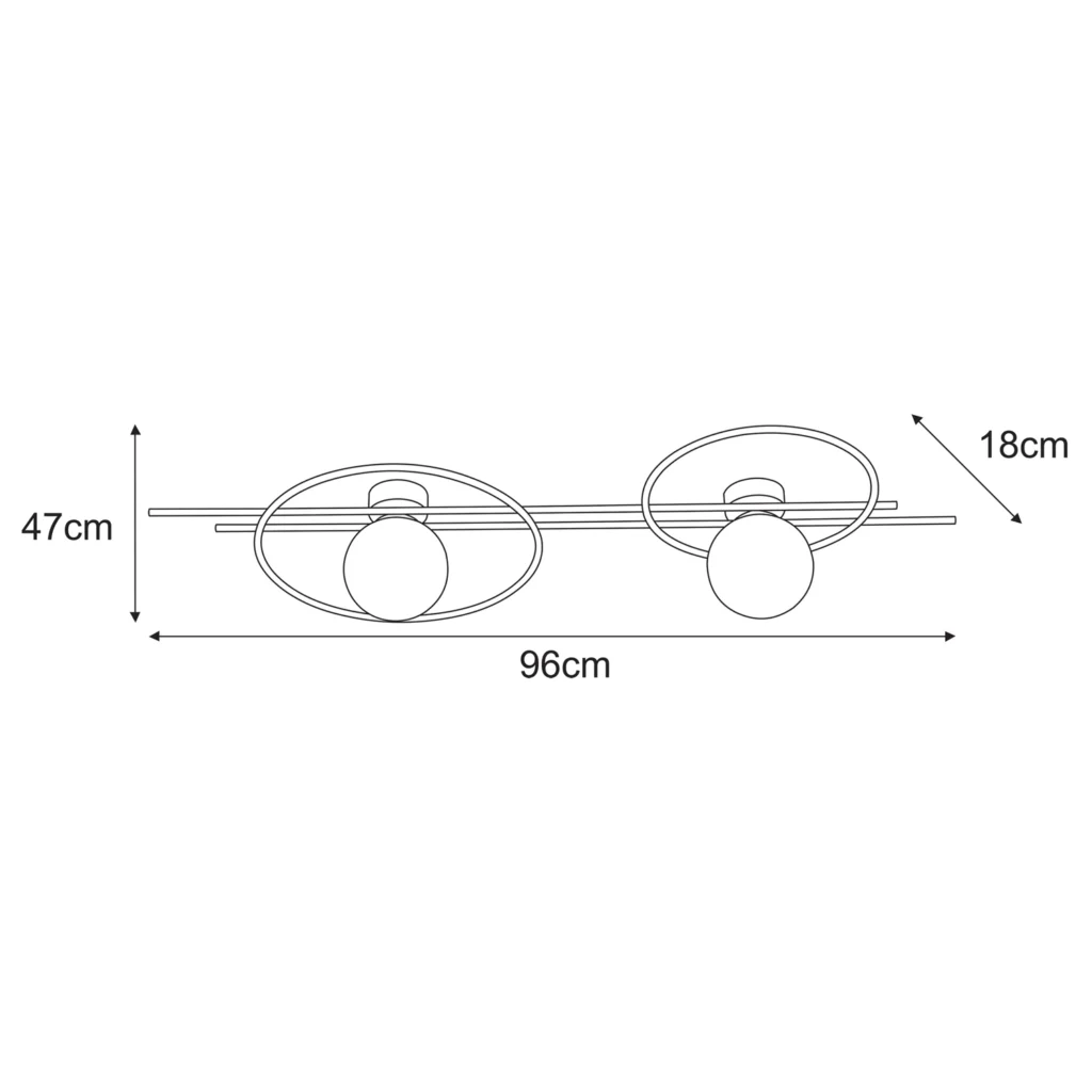 Lampa ścienna, kinkiet z dwoma źródłami światła K-5342 z serii ASTRA