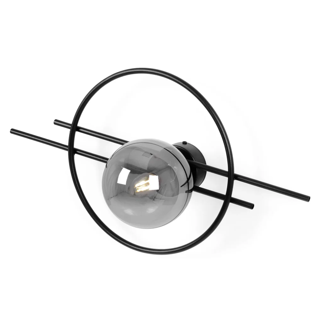 Lampa ścienna z ozdobnym, grafitowym kloszem K-5340 z serii ASTRA