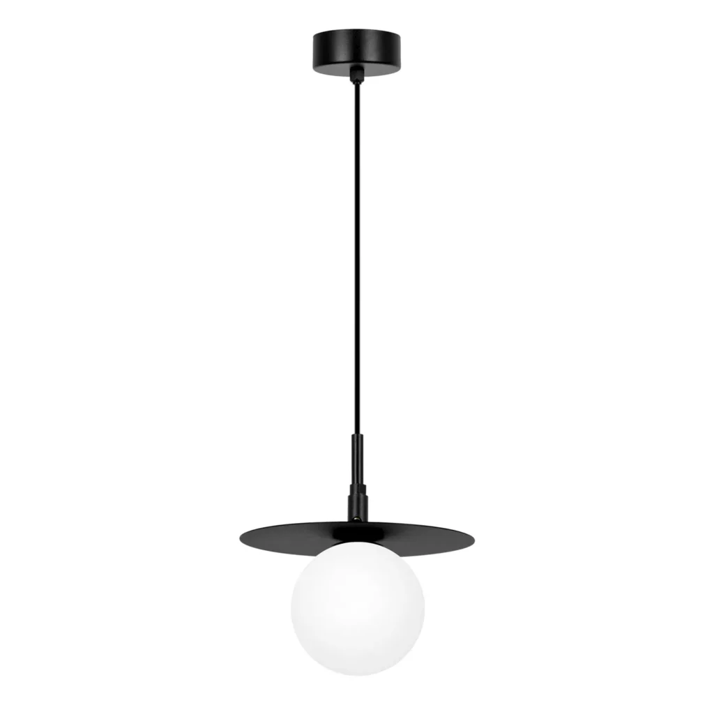 Lampa wisząca z czarną tarczą o regulowanym kącie nachylenia K-5370 SANTE