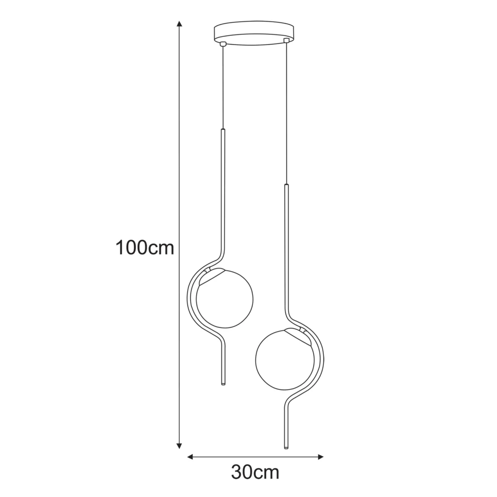 Podwójna lampa wisząca, nowoczesny design K-5332 z serii NEVA