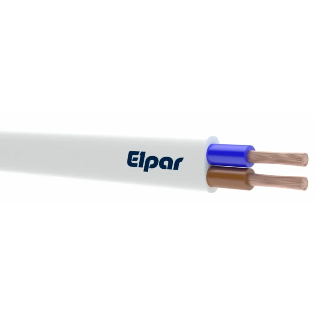 Przewód elektryczny Płaski giętki linka OMYp 2x0,5mm² biały polski