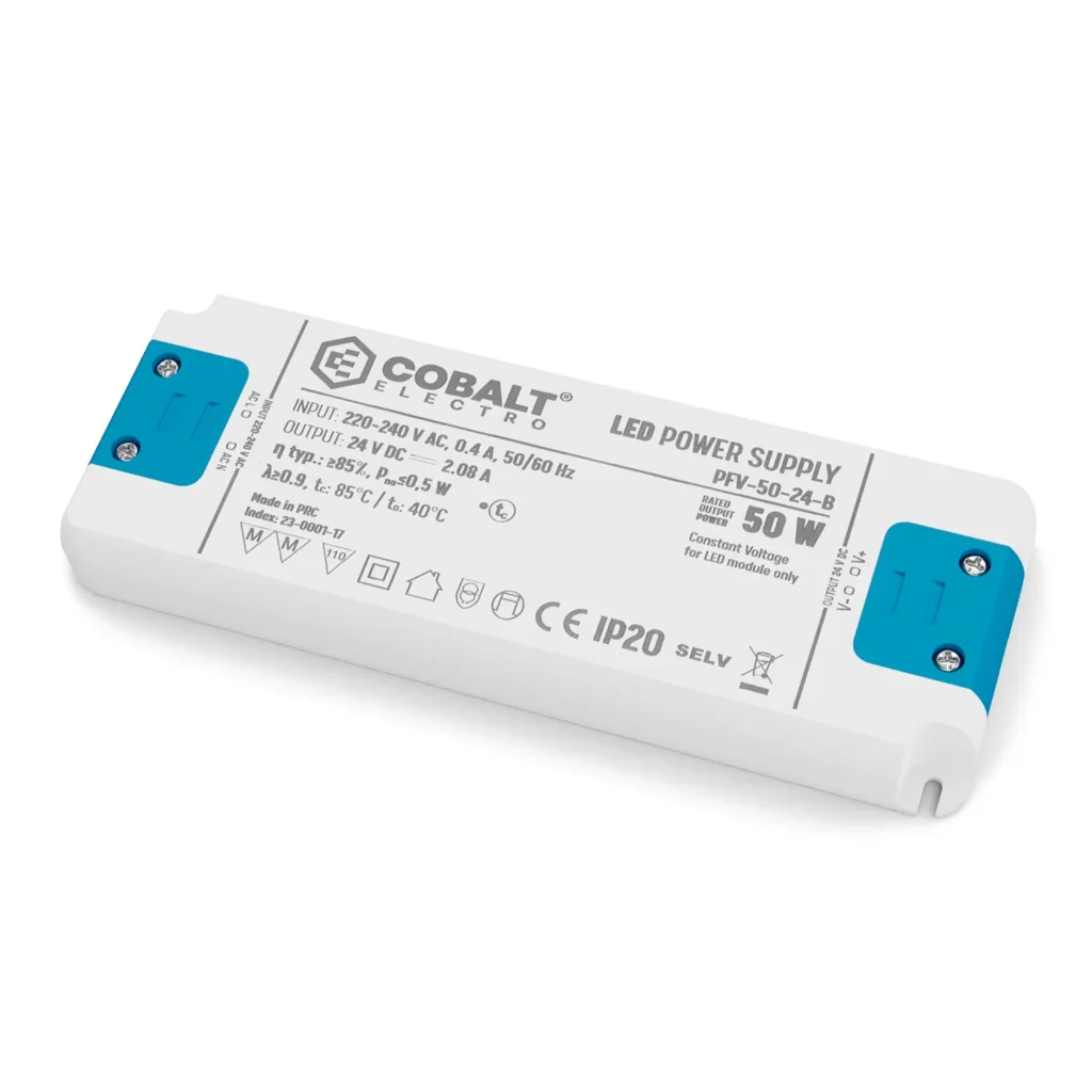 Zasilacz montażowy CobaltElectro do taśm LED 24V 50W IP20 PFV-50-24-B