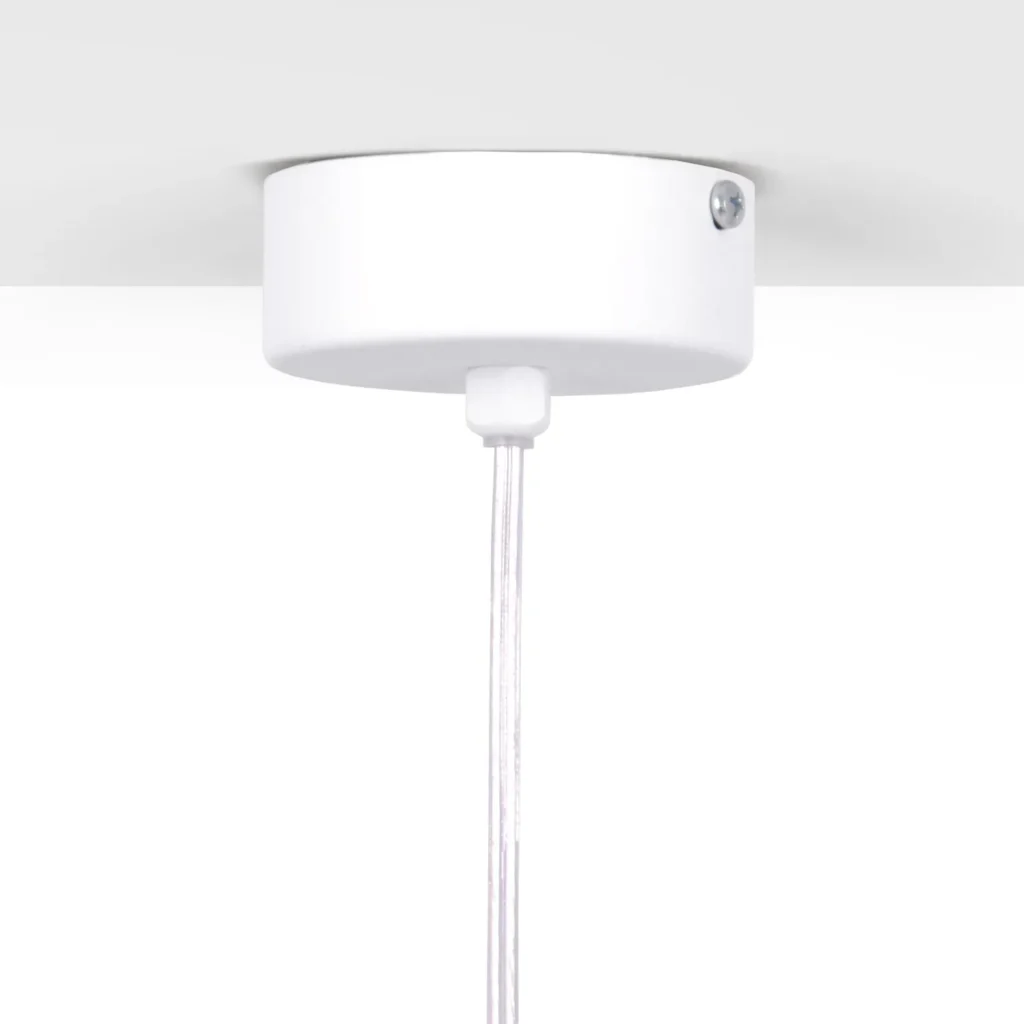 Biało-bursztynowa lampa wisząca z dwoma kloszami K-5305 z serii ARLENA