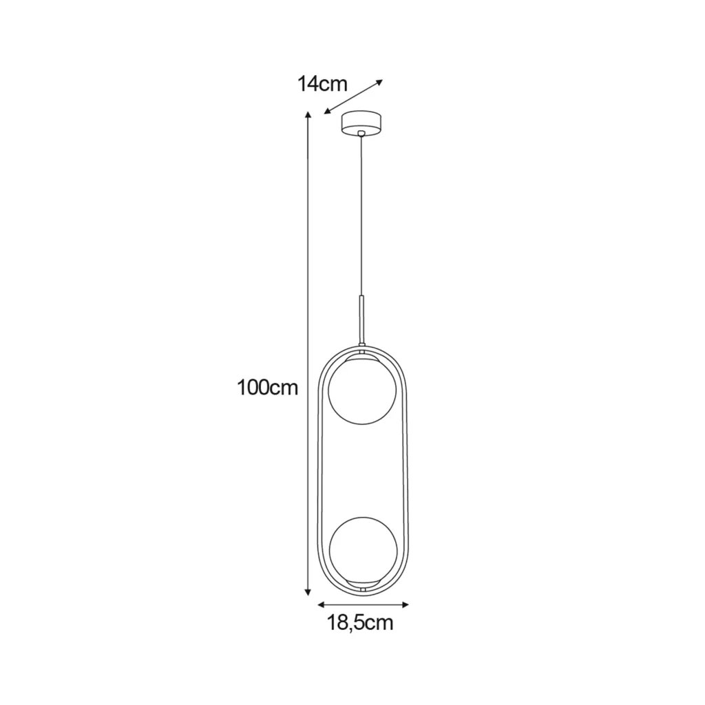 Biało-bursztynowa lampa wisząca z dwoma kloszami K-5305 z serii ARLENA