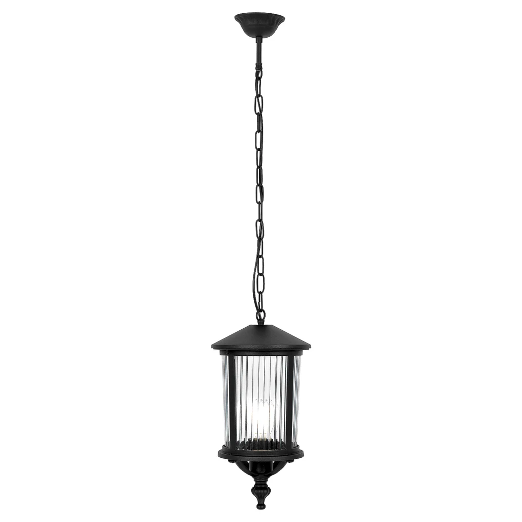Czarna lampa wisząca do oświetlenia tarasu K-8221 z serii MIAMI