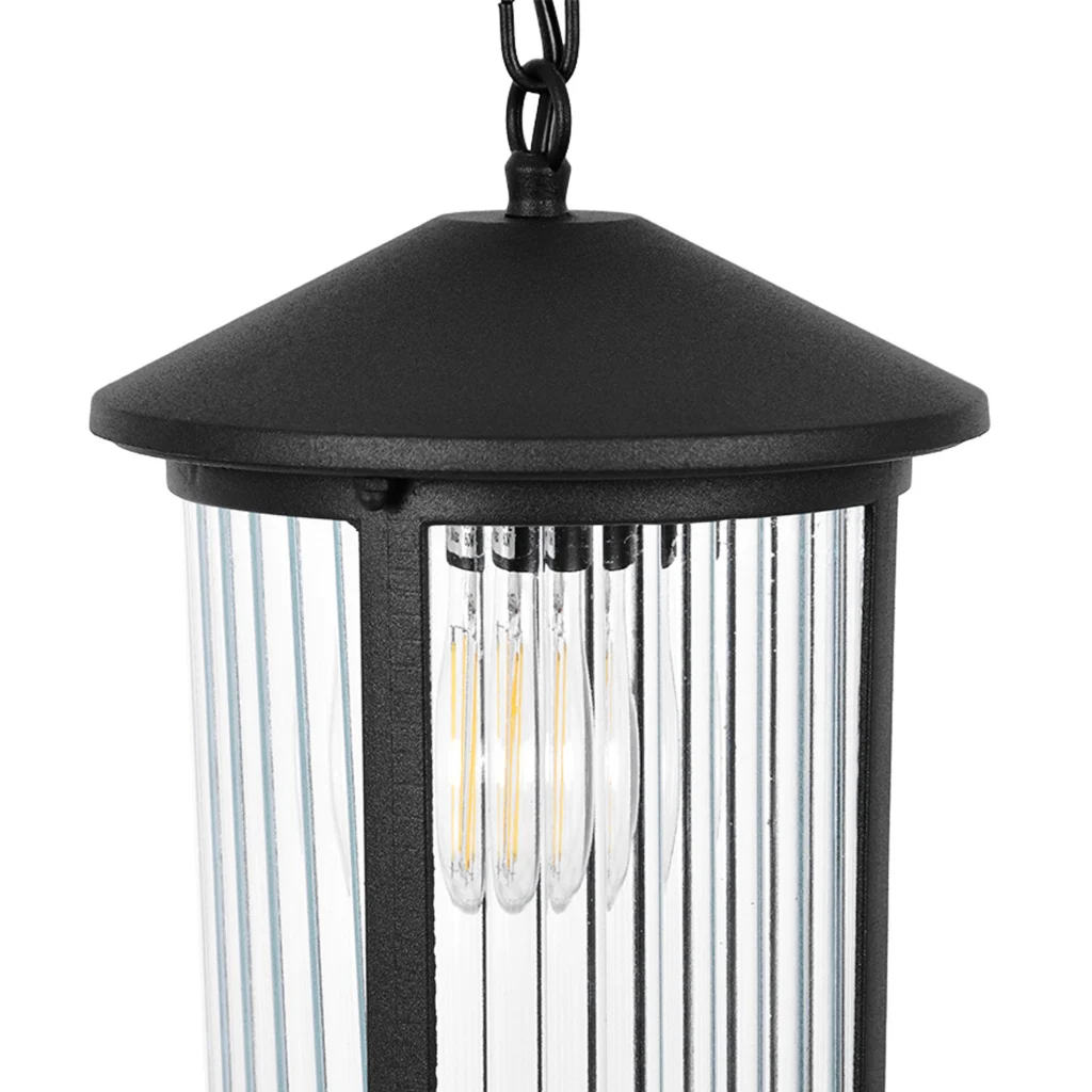Czarna lampa wisząca do oświetlenia tarasu K-8221 z serii MIAMI