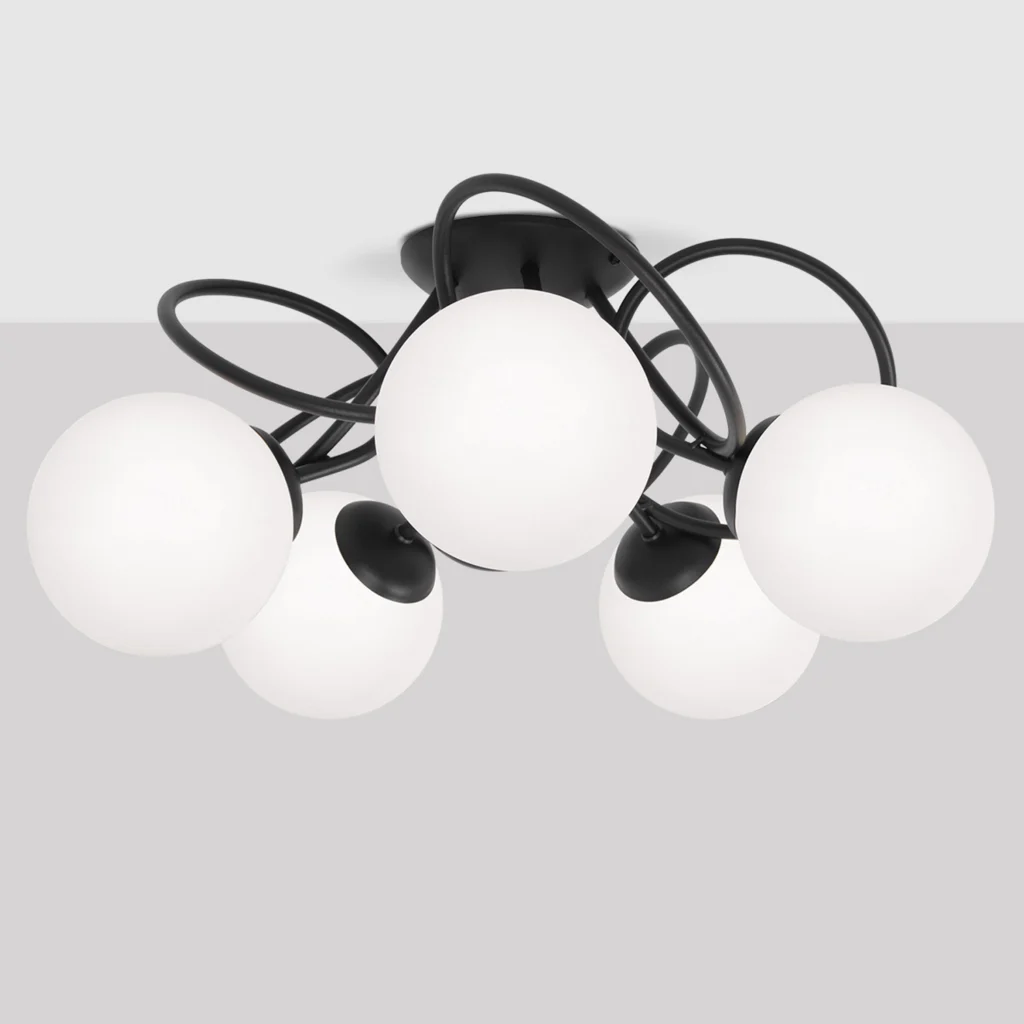 Czarno-biała lampa sufitowa w stylu klasycznym K-5351 z serii NELA