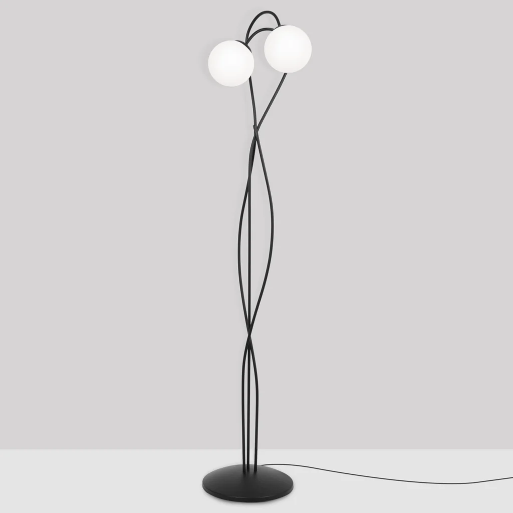 Elegancka lampa podłogowa, dwa punkty świetlne K-5353 z serii NELA
