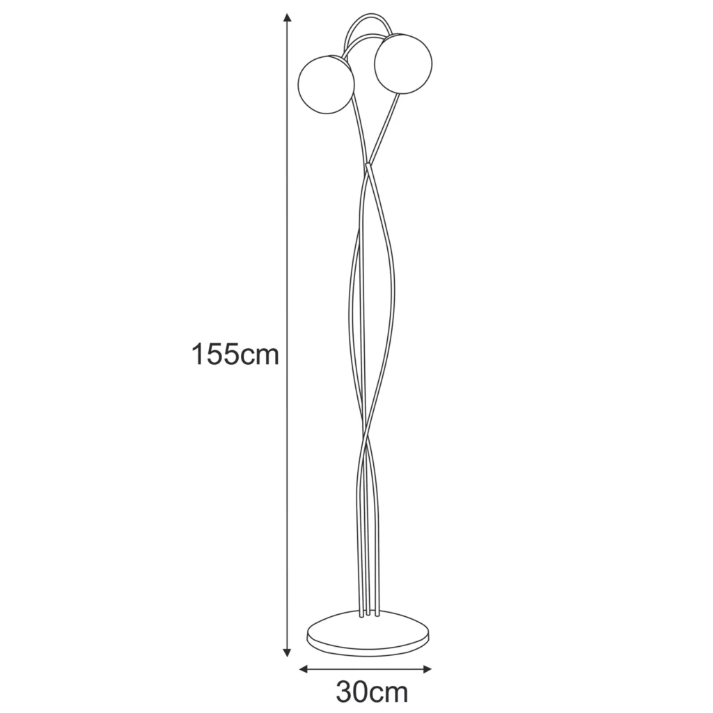Elegancka lampa podłogowa, dwa punkty świetlne K-5353 z serii NELA