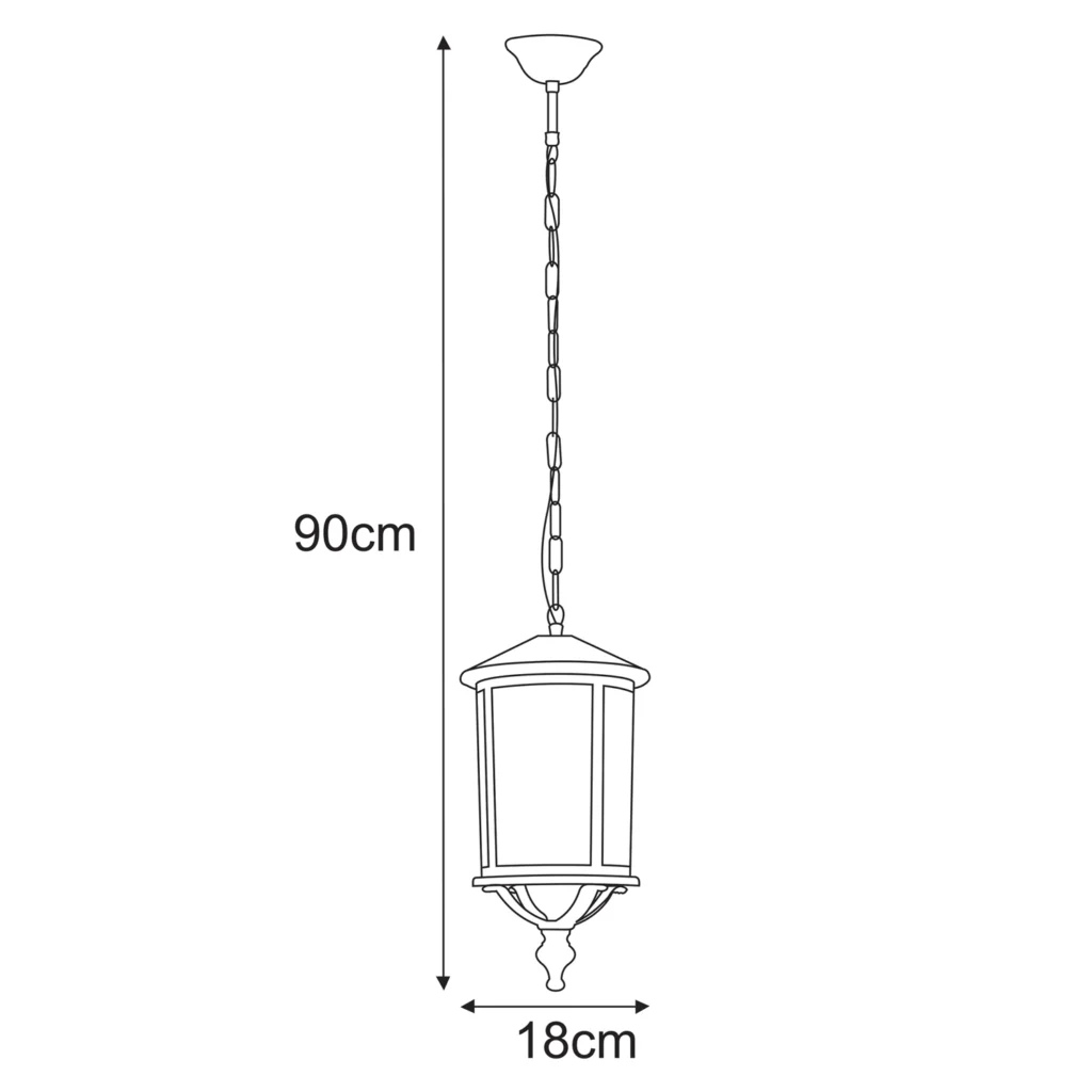 Estetyczna lampa wisząca na łańcuszku, IP44 K-8211 z serii DETROIT