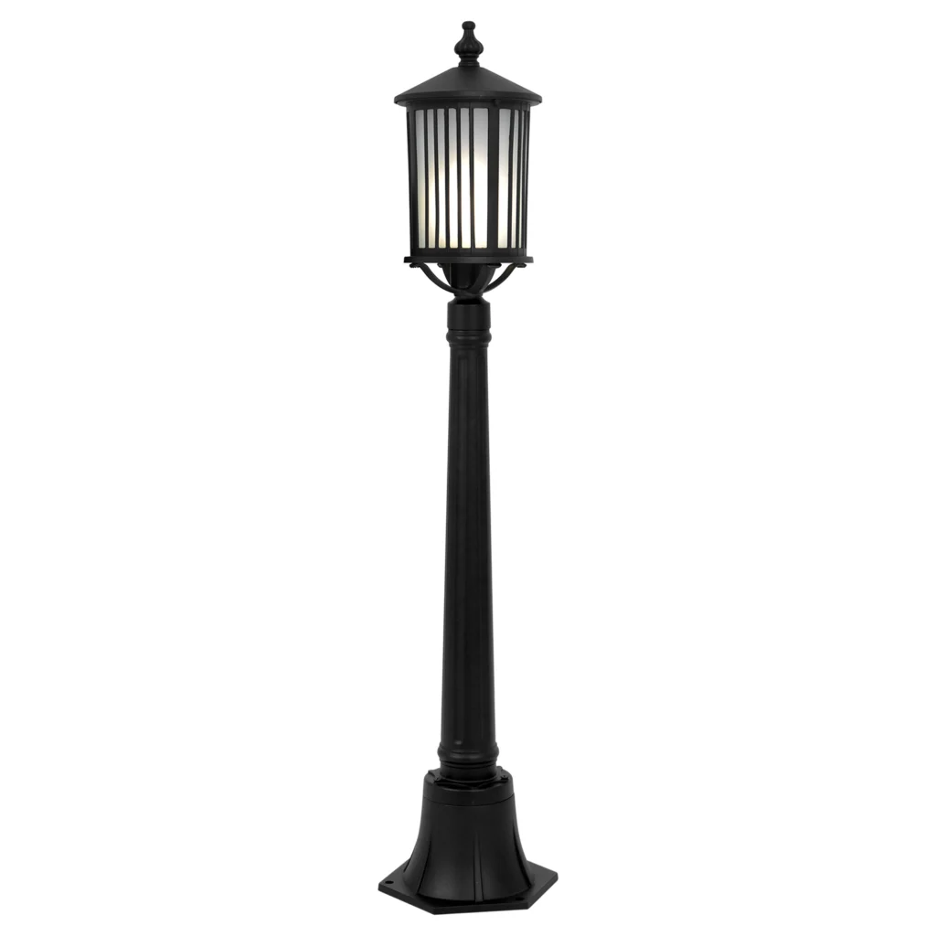 Niska lampa stojąca ogrodowa, w czarnym kolorze K-8212 z serii DETROIT