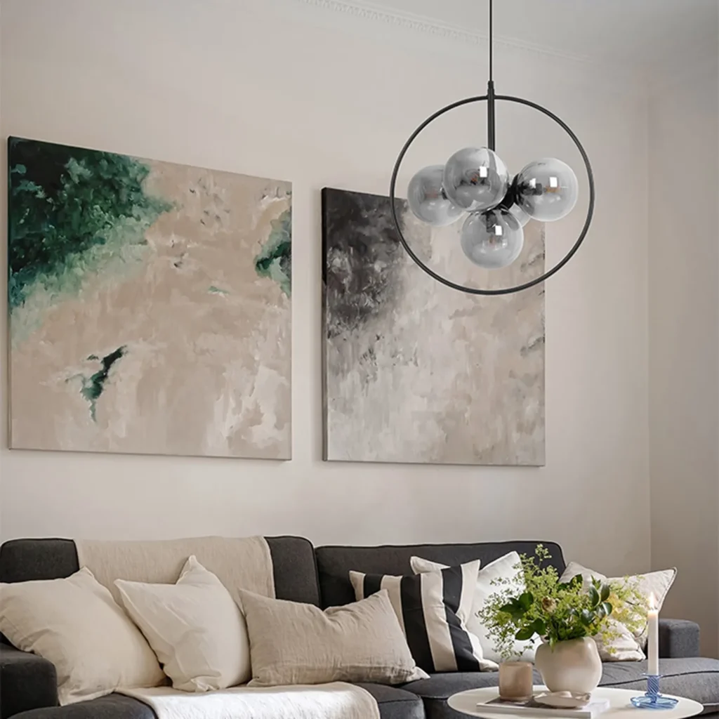 Okazała lampa wisząca w kolorze grafitowym K-3836 z serii NEO