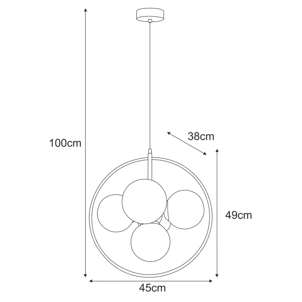 Okazała lampa wisząca w kolorze grafitowym K-3836 z serii NEO