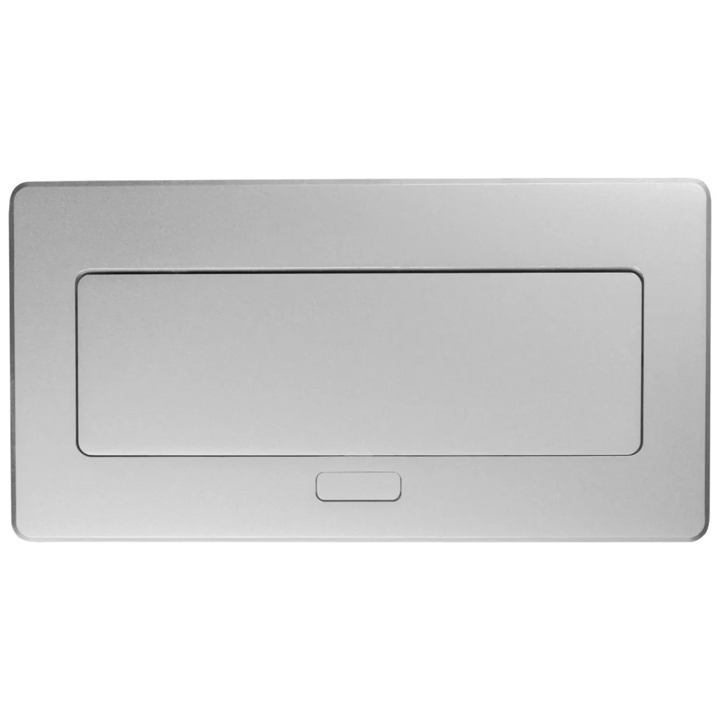 Gniazdo meblowe MULTISOFT wpuszczane w blat 2x gniazdo z uziemieniem, USB A+C RJ45 HDMI 2.0 GTV aluminium