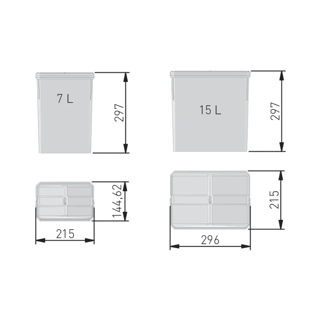 Kosz Segregator na śmieci AXISPACE 80 2x15L 2x7L GTV