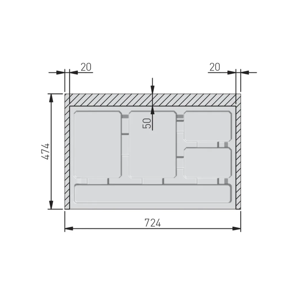Kosz Segregator na śmieci AXISPACE 80 2x15L 2x7L GTV