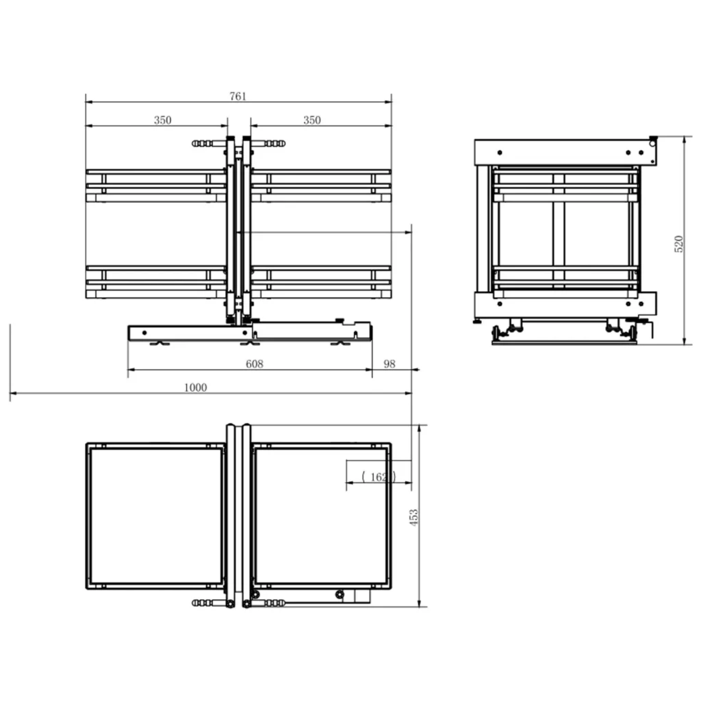 Kosz Cargo Magic Corner 1000mm MPTJ017E Biały AMIX