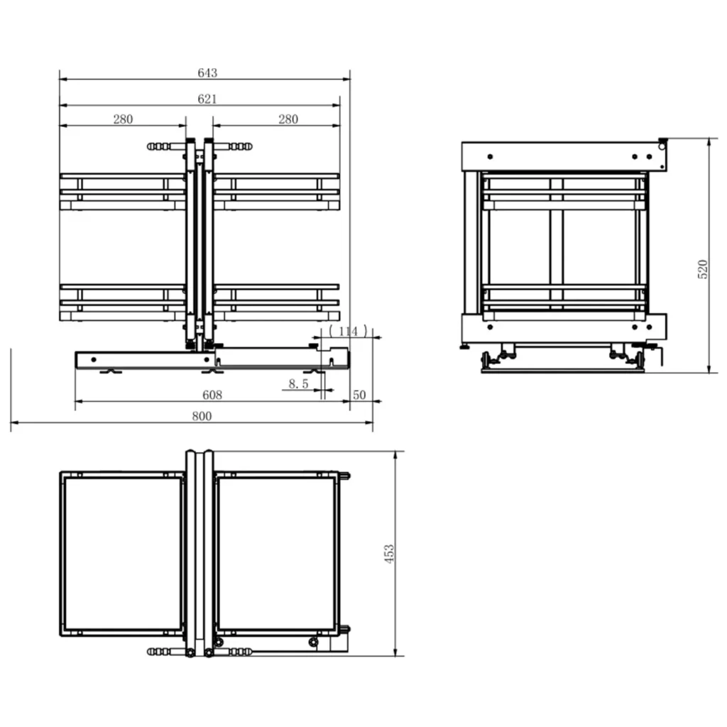 Kosz Cargo Magic Corner 800mm MPTJ017E Biały AMIX