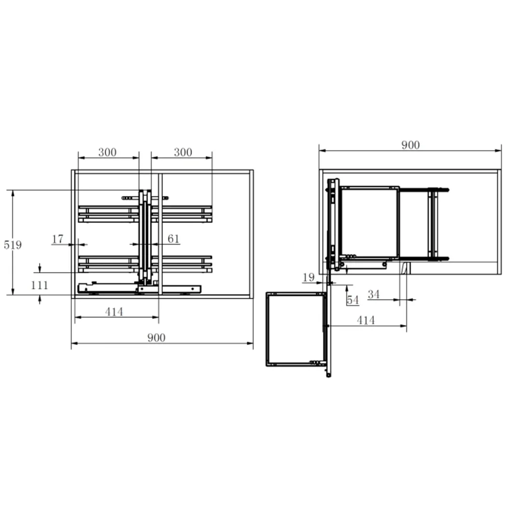 Kosz Cargo Magic Corner 900mm MPTJ017E Biały AMIX