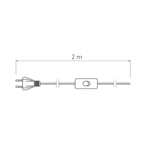 Kabel zasilający z wtyczką i włącznikiem 2m, Biały