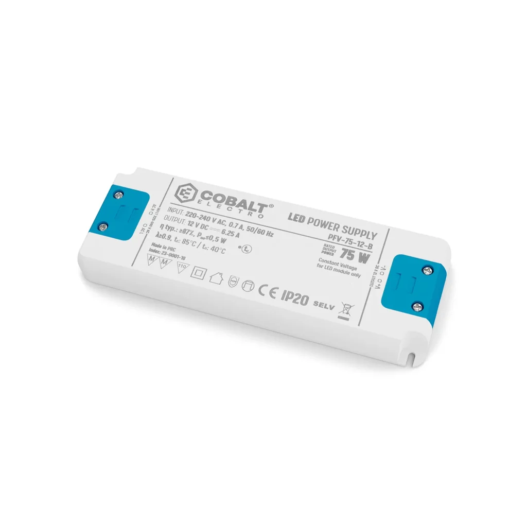 Zasilacz montażowy CobaltElectro do taśm LED 12V 75W IP20 PFV-75-12-B