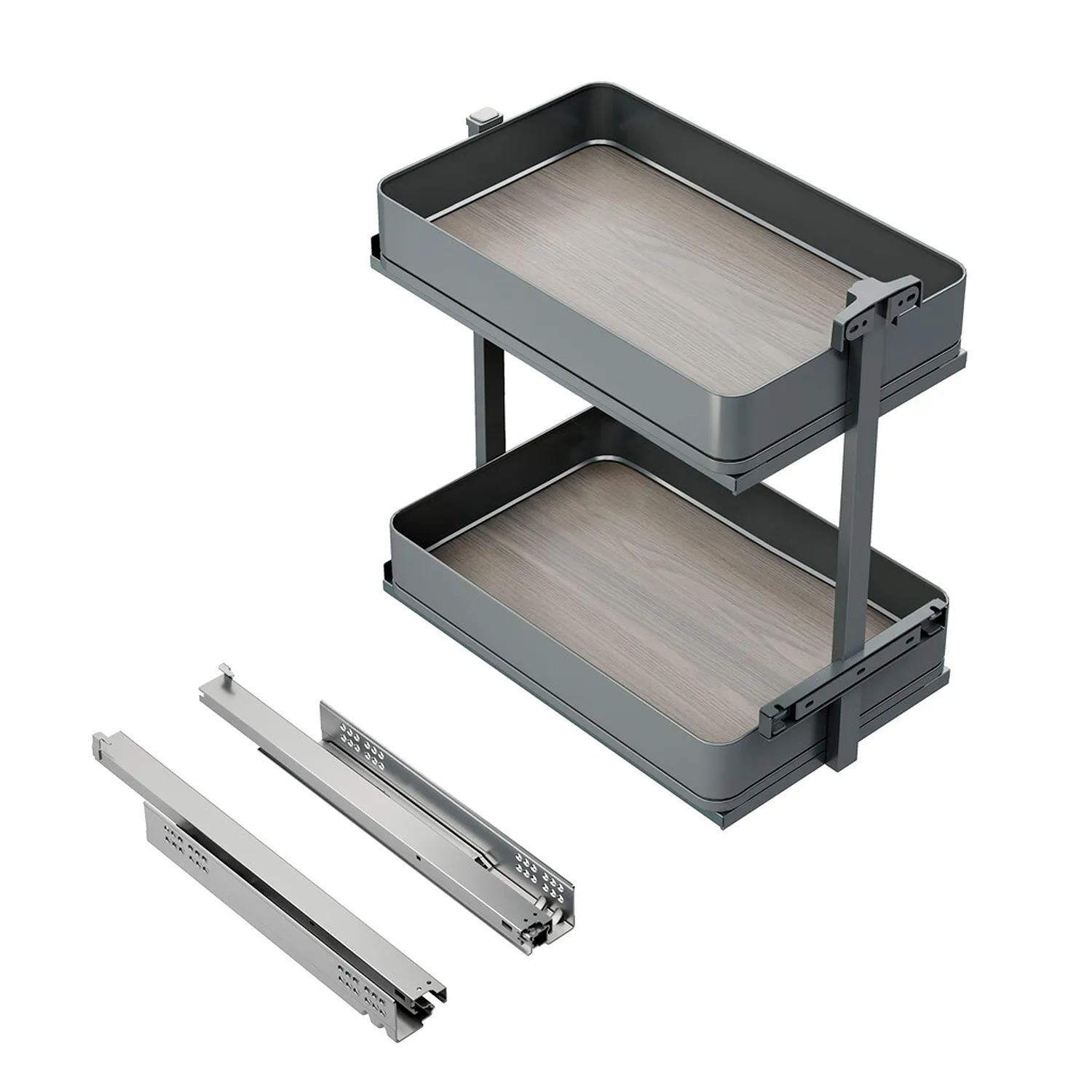 Kosz Cargo 2P Boczne HARMONY Antracyt do szafki 30 Emuca