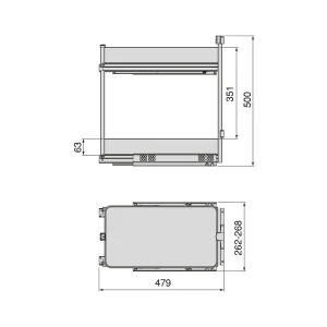 Kosz Cargo 2P Boczne HARMONY Antracyt do szafki 30 Emuca