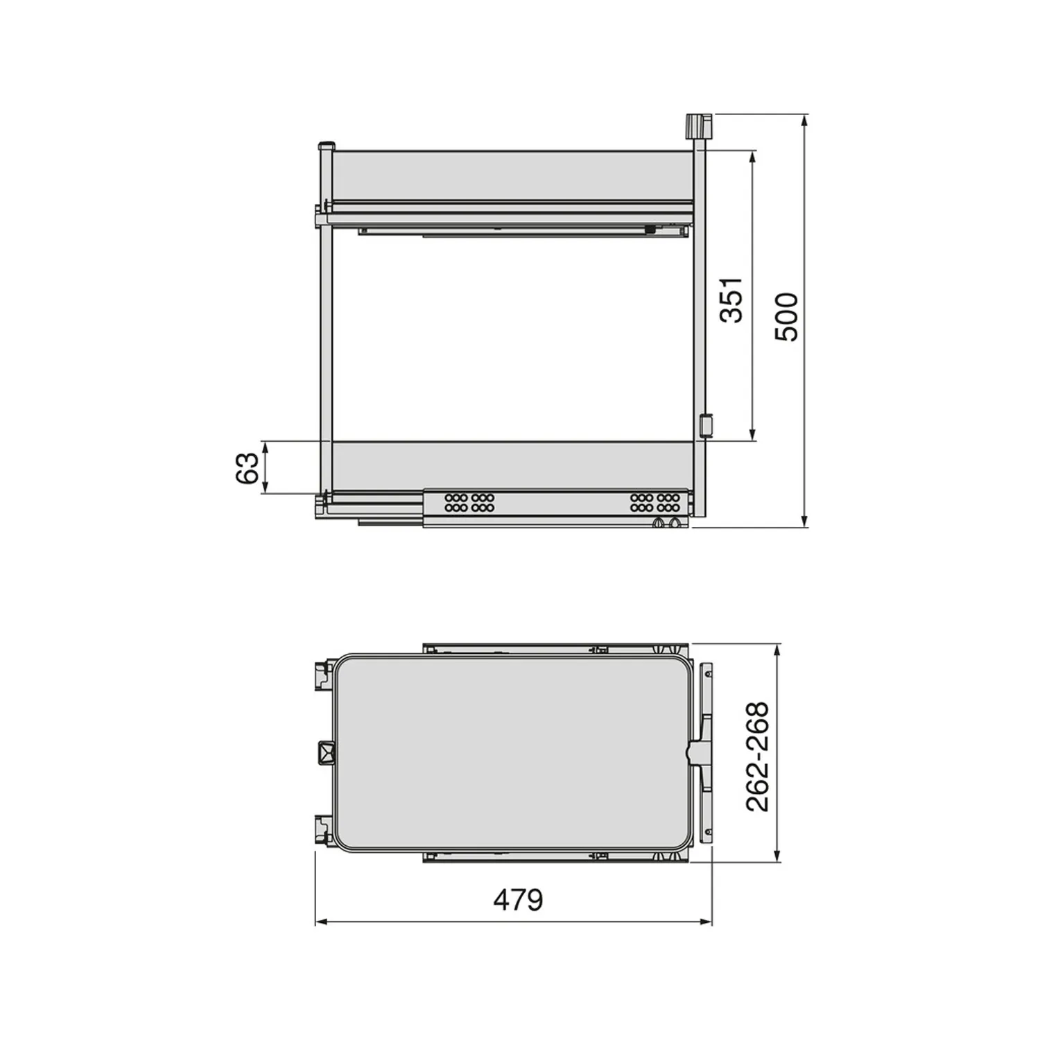 Kosz Cargo 2P Boczne HARMONY Antracyt do szafki 30 Emuca
