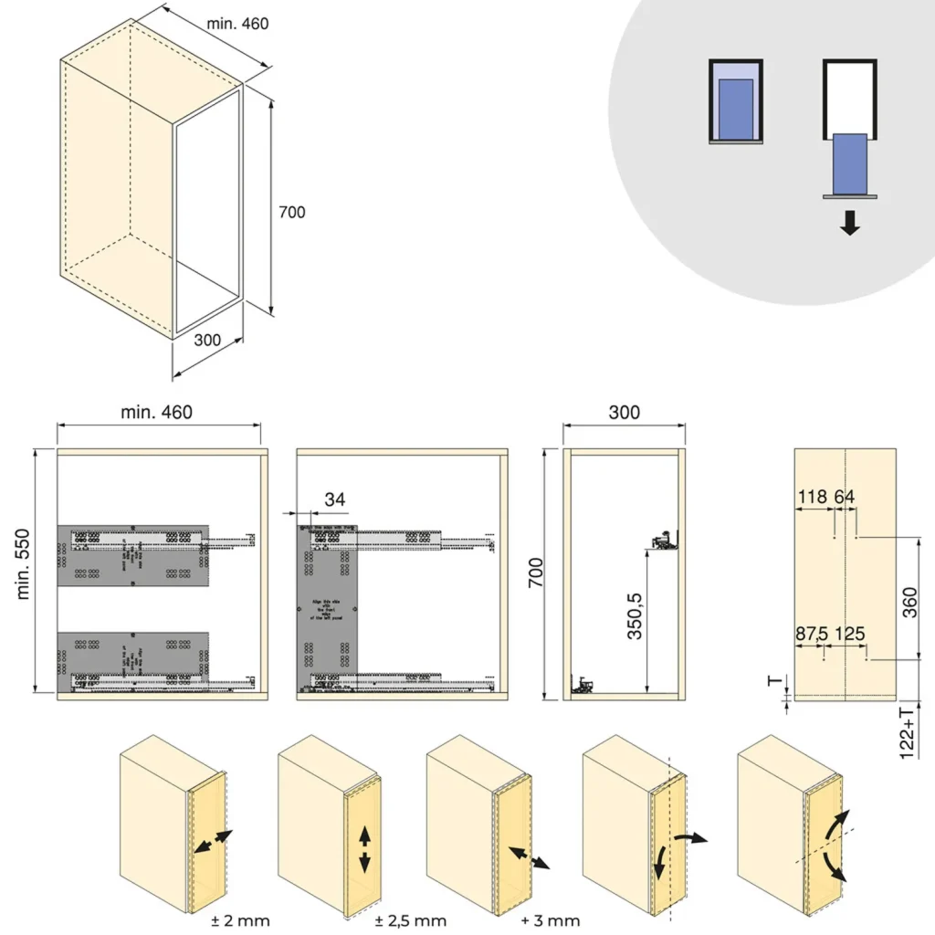 Kosz Cargo Boczne na pieczywo HARMONY Antracyt do szafki 30 Emuca