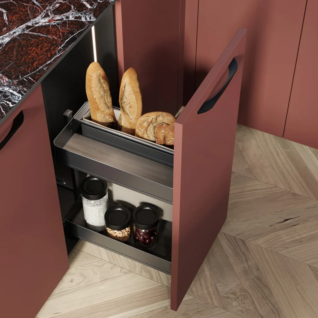 Kosz Cargo Boczne na pieczywo HARMONY Antracyt do szafki 30 Emuca