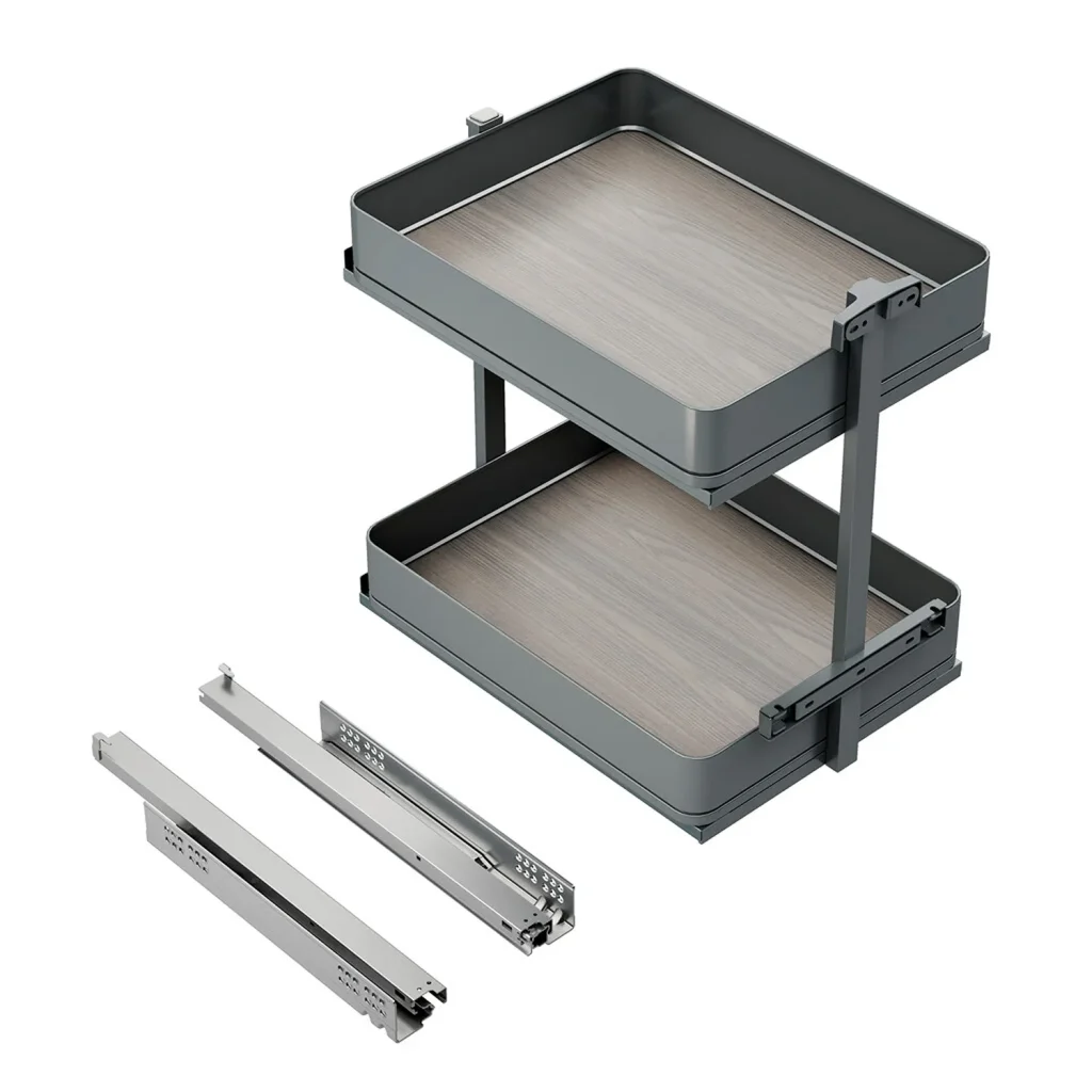 Kosz Cargo 2P Boczne HARMONY Antracyt do szafki 40 Emuca