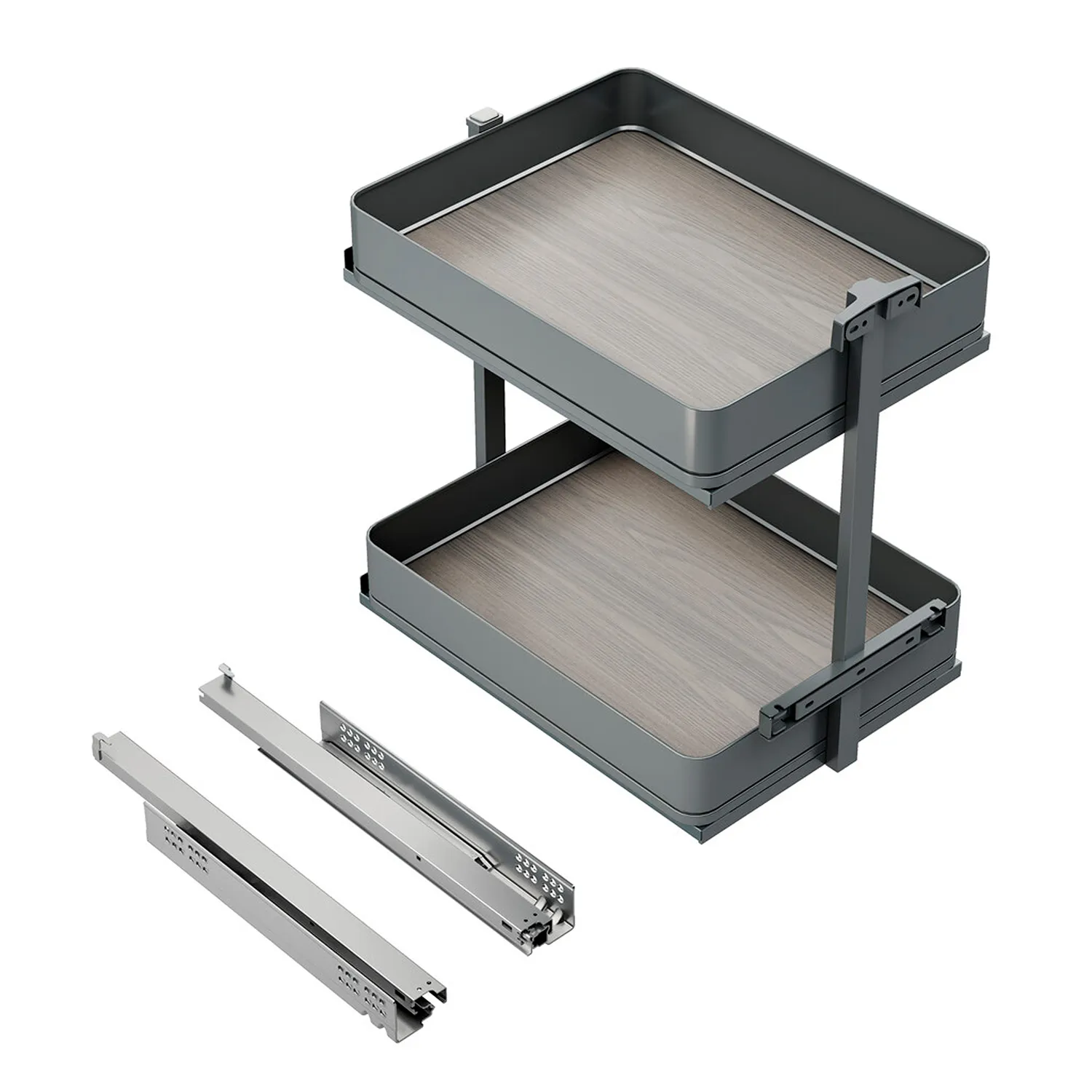 Kosz Cargo 2P Boczne HARMONY Antracyt do szafki 40 Emuca