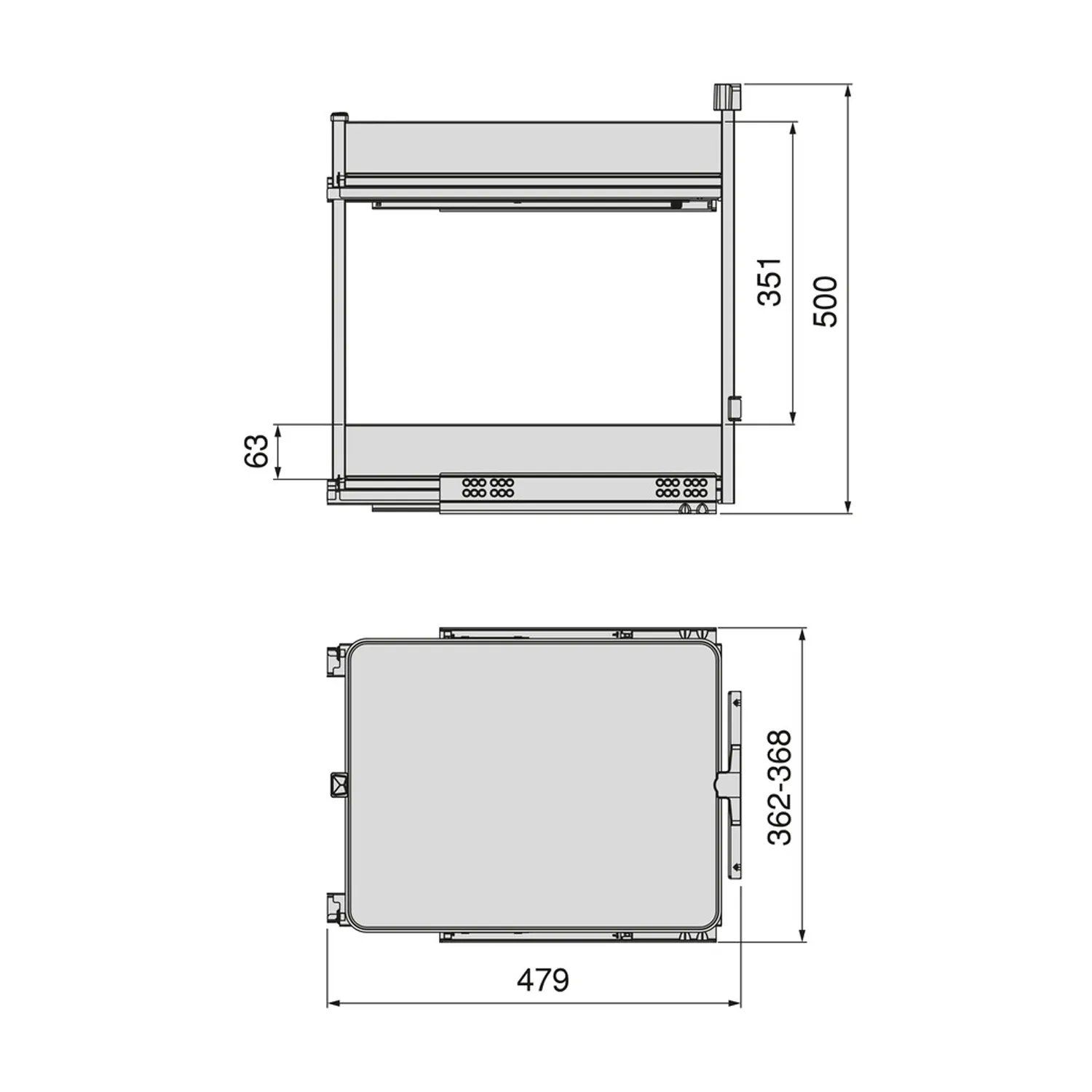 Kosz Cargo 2P Boczne HARMONY Antracyt do szafki 40 Emuca