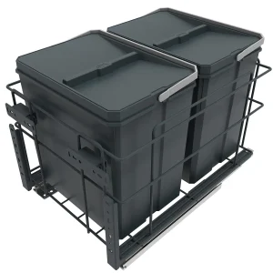 Sortownik kosz na śmieci do szafki 40cm 2x15L Grafit