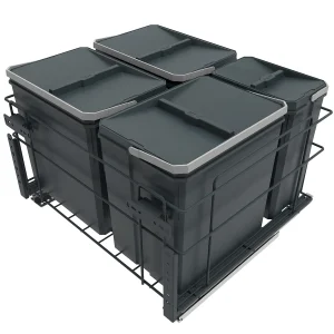 Sortownik kosz na śmieci do szafki 60cm 3x15L 1x6L Grafit