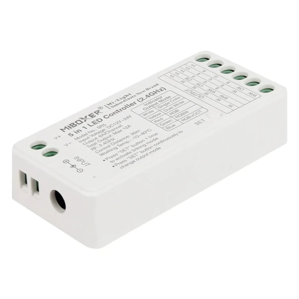 Kontroler LED FUT037S+ Sterownik 3w1 taśma LED 12-24V 12A RGB / RGBW / RGBCCT