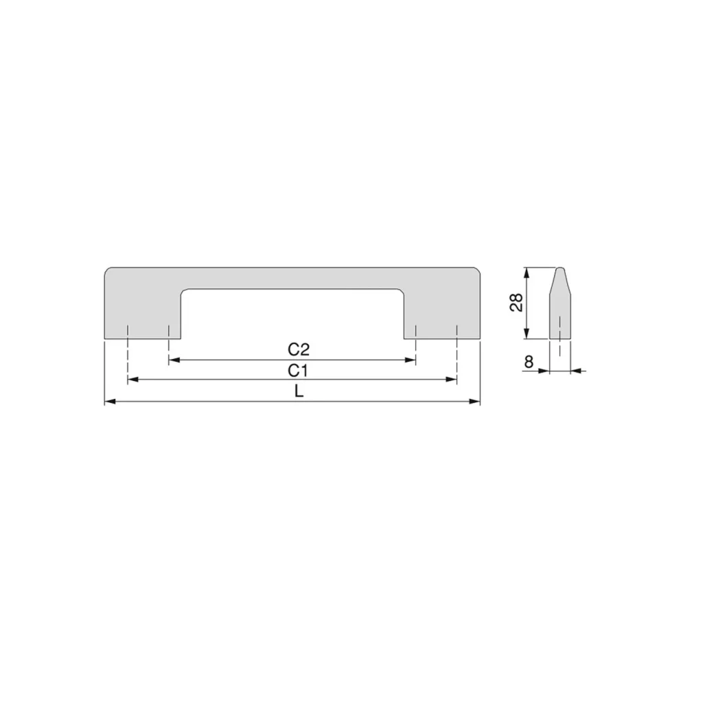 Uchwyt meblowy do szafek Baltimore rozstaw 128mm Tytan EMUCA
