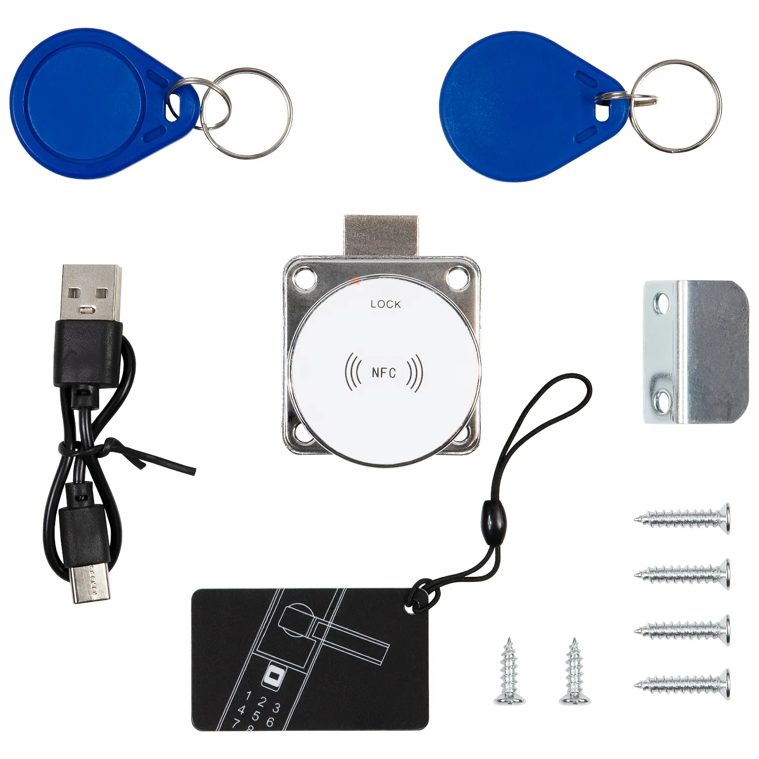 Elektroniczny zamek meblowy kwadratowy na Kartę Dostępu NFC RFID