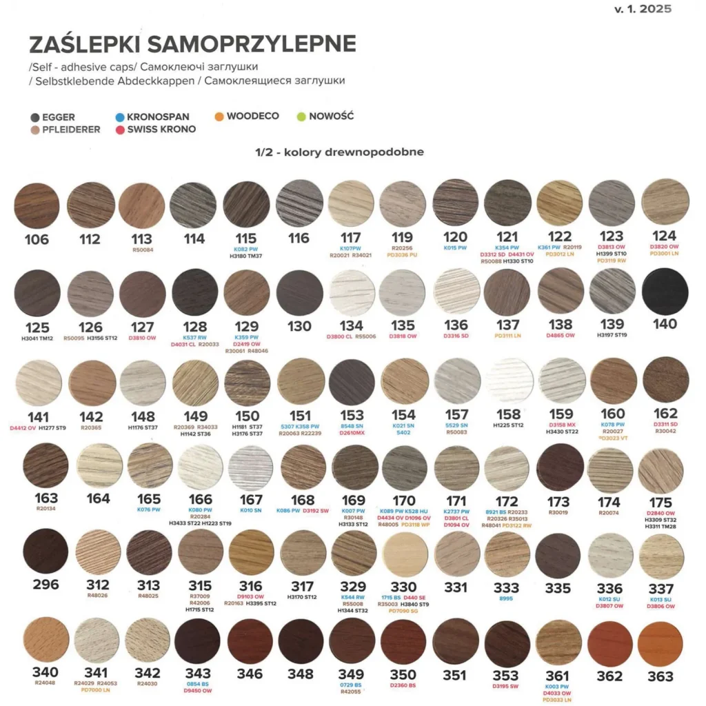 Zaślepki samoprzylepne fi 14mm FOLMAG