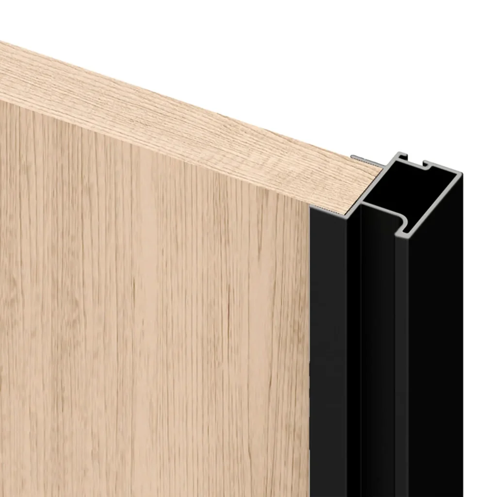 Zestaw Okuć do 2 drzwi przesuwnych Placard 74 Cichy domyk Czarny Emuca