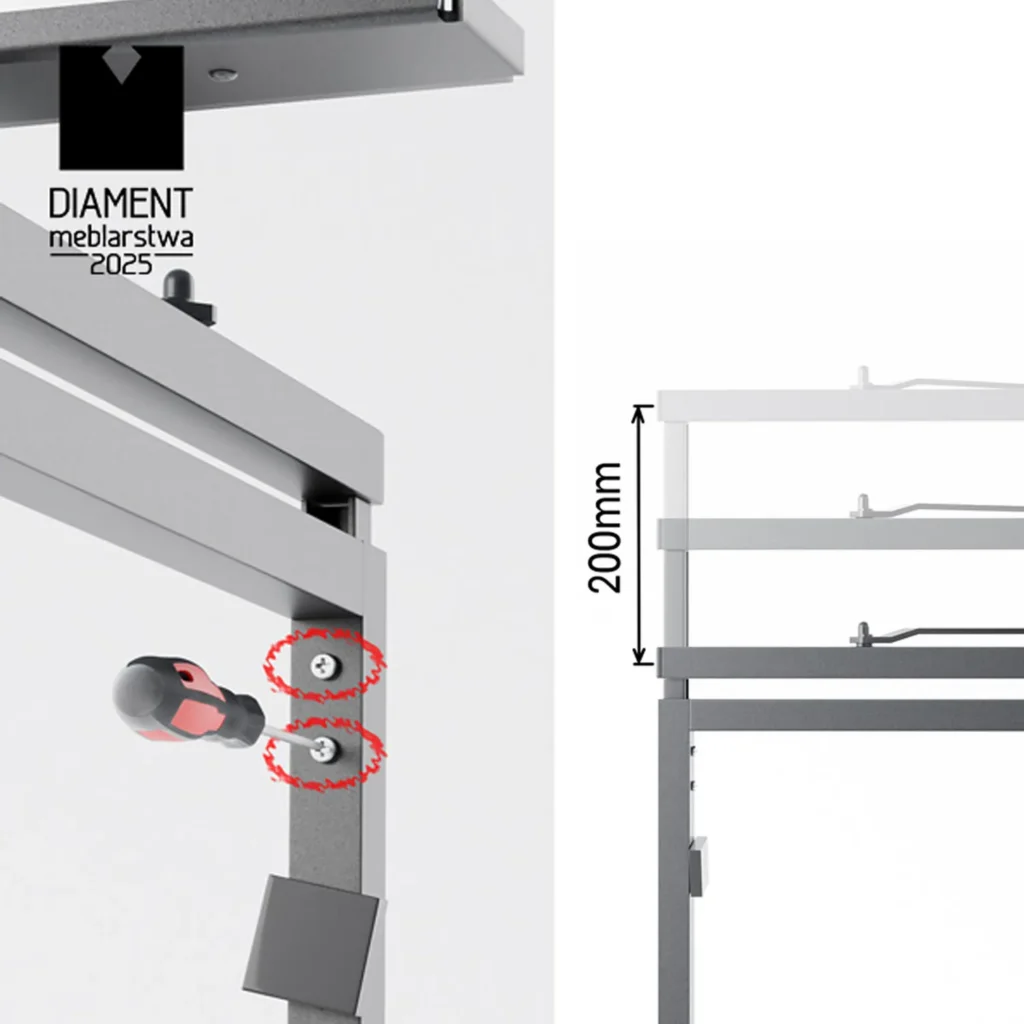 Kosz na buty obrotowy 4 półek SYMPHONY WB-671 antracyt, pełny wysuw, ATM