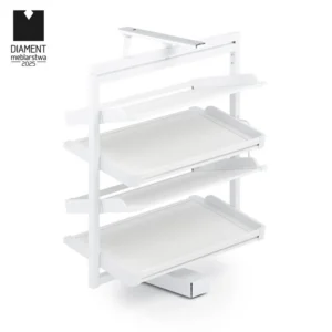 Kosz na buty obrotowy 4 półek SYMPHONY WB-671 antracyt, pełny wysuw, ATM