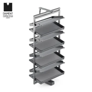 Kosz na buty obrotowy 8 półek SYMPHONY WB-671 biały, pełny wysuw, ATM