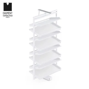 Kosz na buty obrotowy 8 półek SYMPHONY WB-671 biały, pełny wysuw, ATM