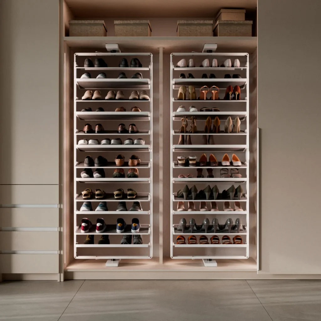 Kosz obrotowy na buty GTV regulowany Cichy Domyk Biały