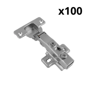 Zawias meblowy nakładany X91N Nikiel EMUCA + prowadnik h-0 clip on ZESTAW 100 sztuk